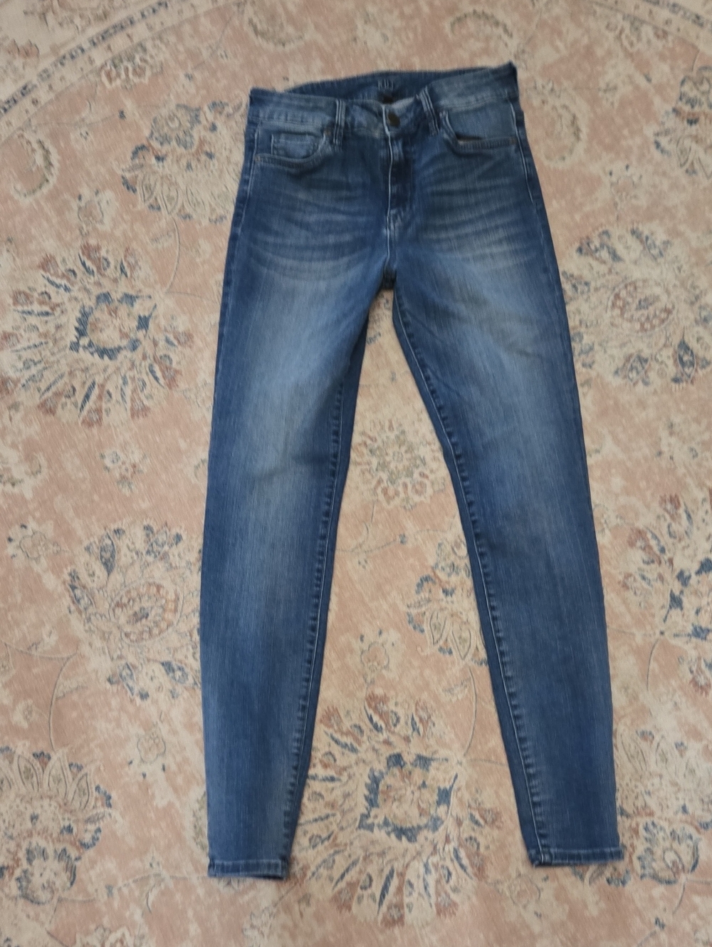 Kut from the Kloth High Rise Toothpick Skinny Stretch Jeans Faded Blue Wash Sz 4